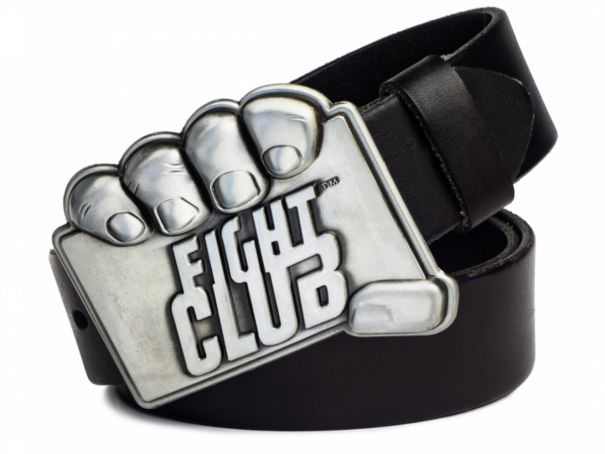 

Кожаный ремень с пряжкой "Fight Club"