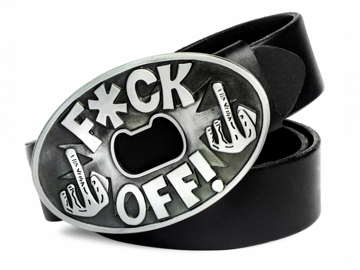 

Кожаный ремень с пряжкой "F*ck OFF"