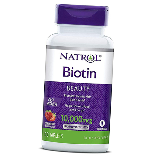 

Биотин быстрорастворимый, Biotin Fast Dissolve 10000, Natrol 60таб Клубника (36358020)