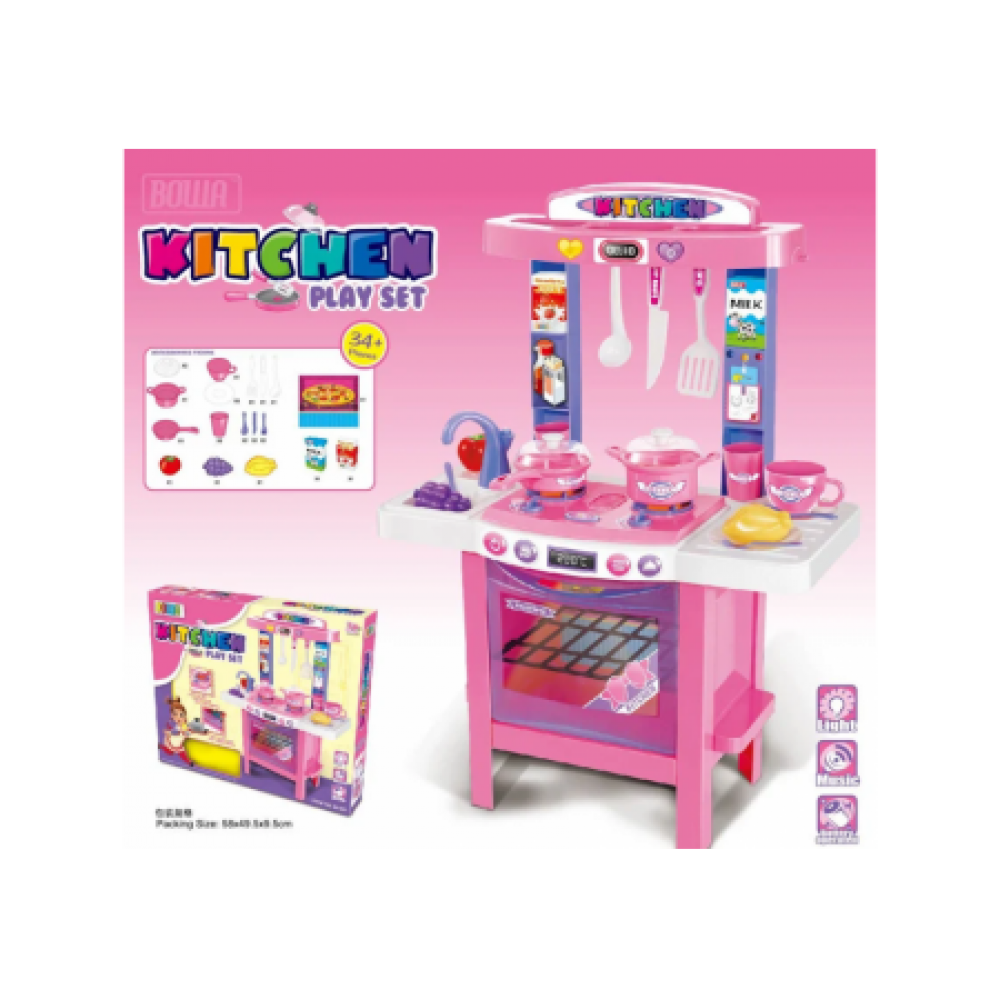 

Детская игровая кухня Kitchen 8000 34 предмета - звуковые и световые эффекты
