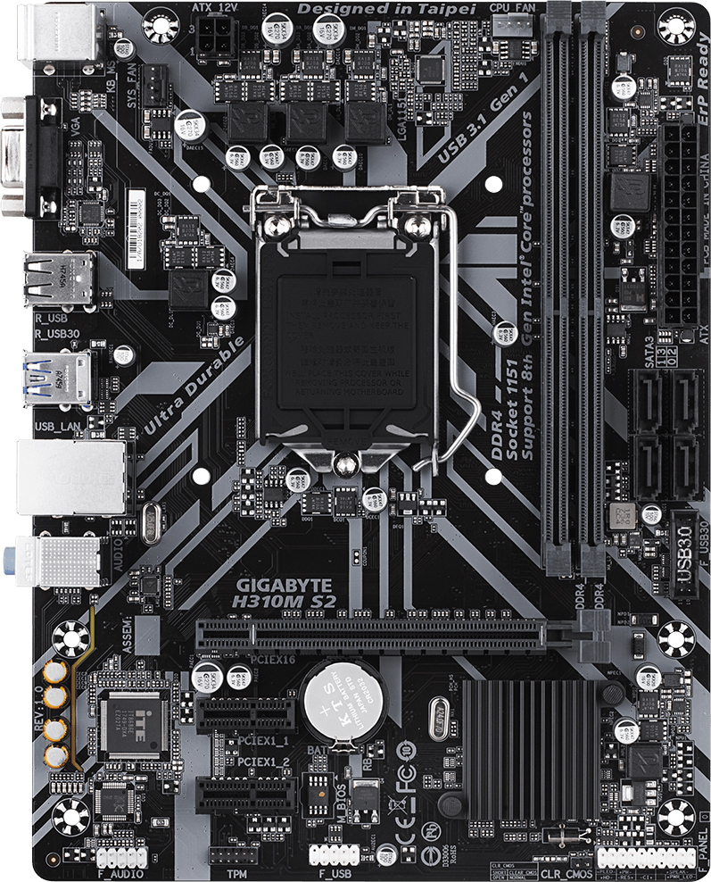 

Материнская плата Gigabyte H310M S2 (s1151, Intel H310, PCI-Ex16)