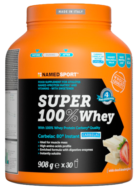 Акция на Протеин Namedsport SUPER 100% WHEY 908 г Белый шоколад - клубника (8054956340064) от Rozetka UA