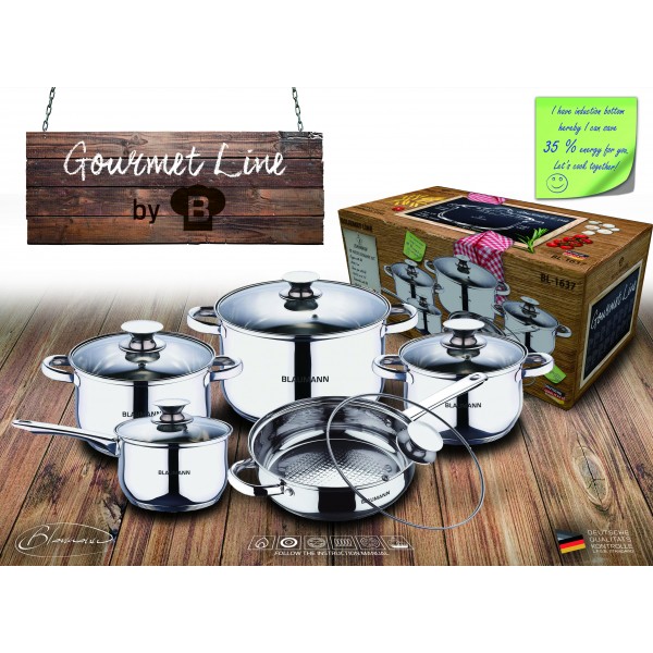 

Набор посуды из нержавеющей стали Blaumann Gourmet Line 10 предметов BL-1637