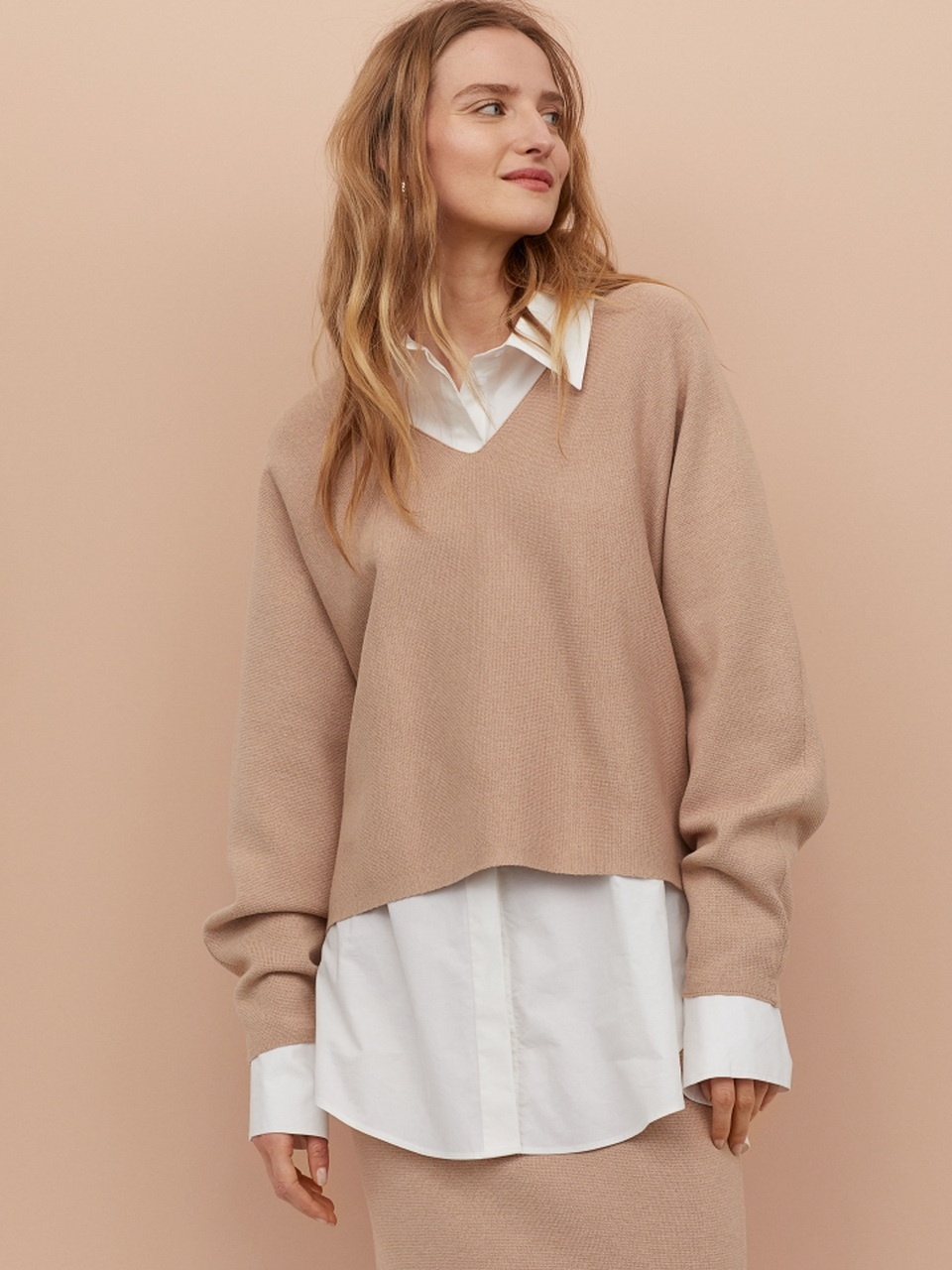 

Пуловер H&M 0794538 XS Бежевый