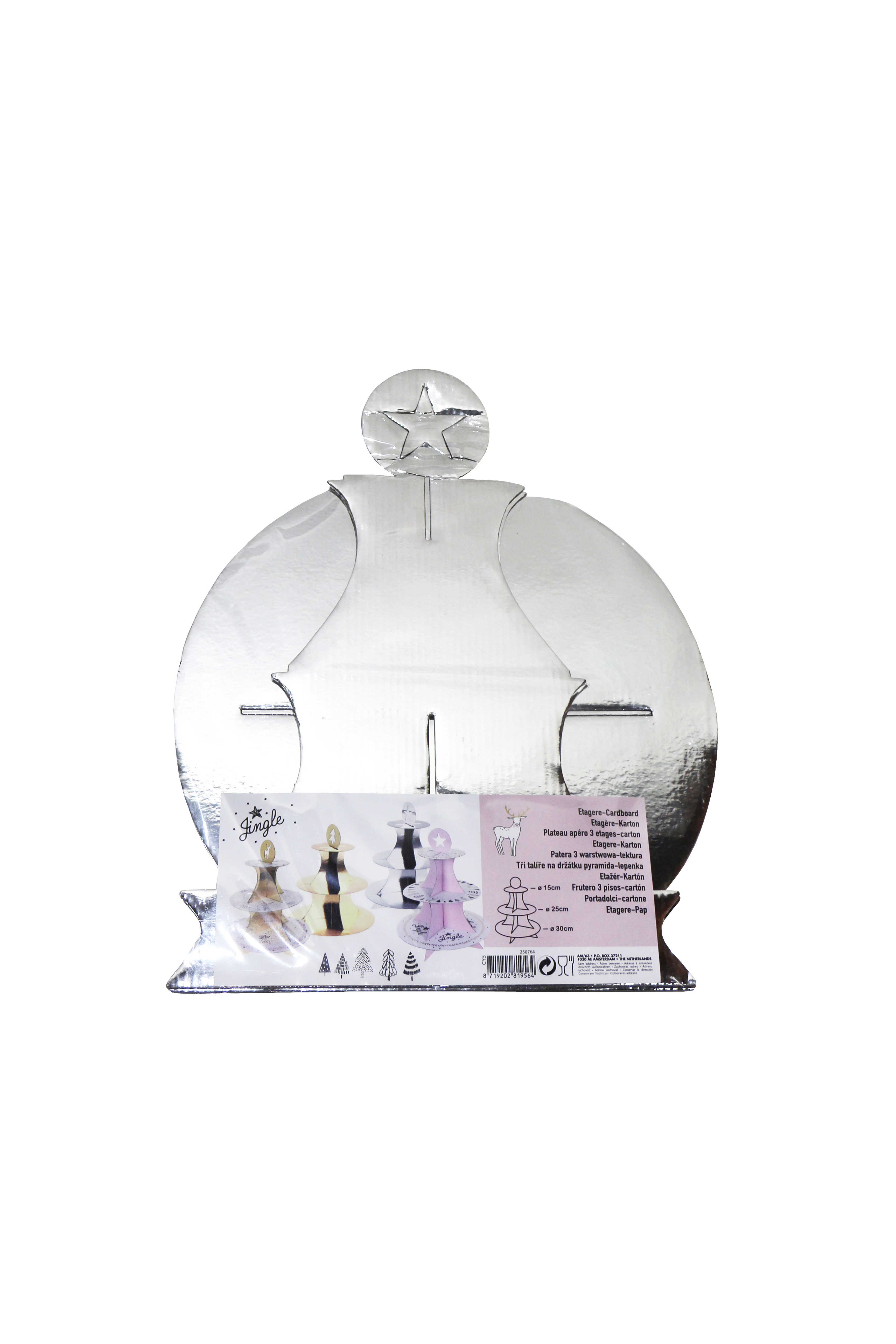 

Картонная трехъярусная полка-этажерка Christmas gifts серебристый K23-550087
