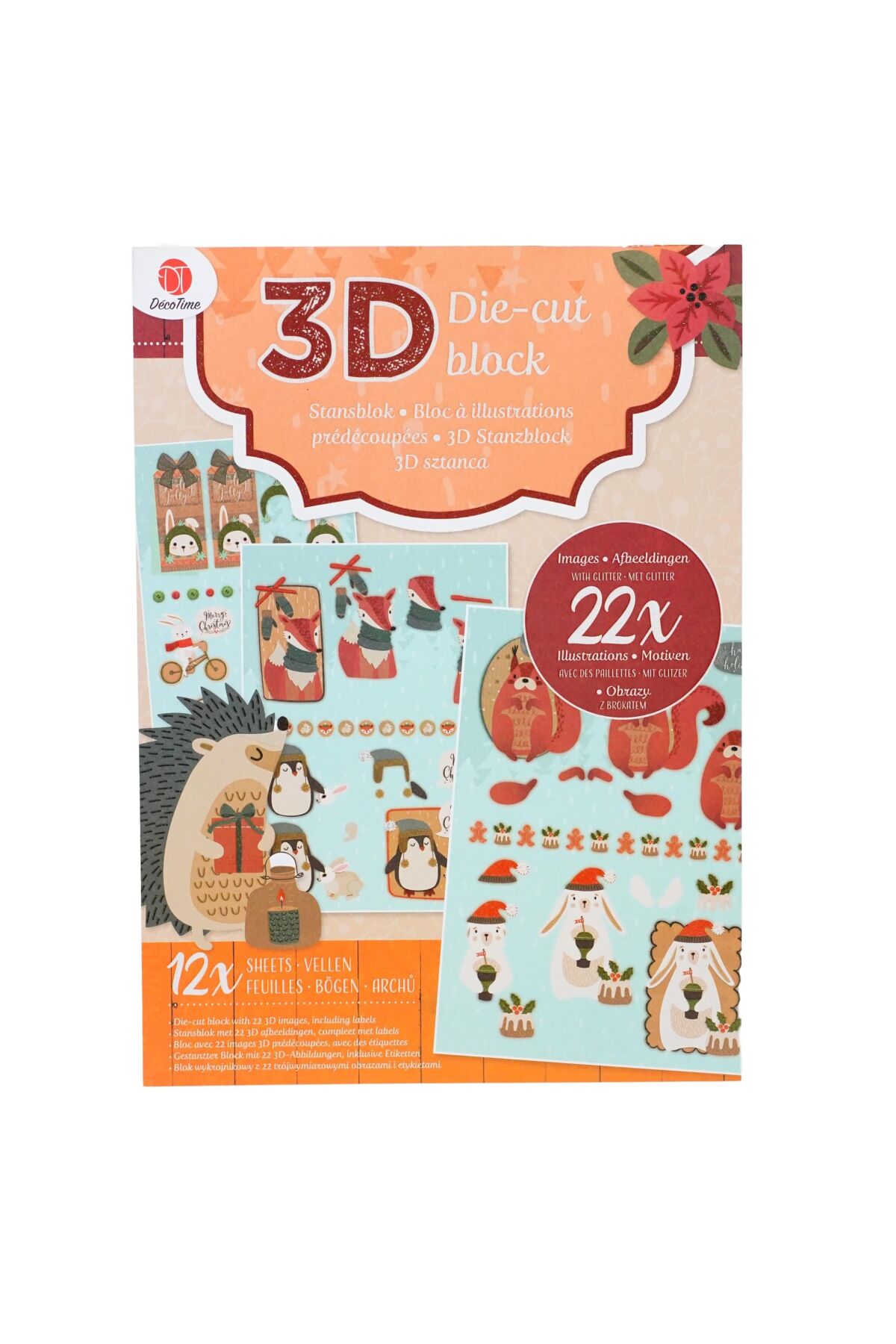 

Набор заготовок для декупажа 3D, 12 листов DecoTime разноцветный K23-550079