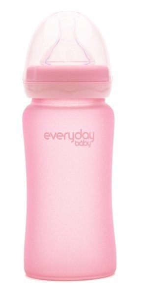 

Стеклянная детская бутылочка Everyday Baby с силиконовым защитой розовая 240мл