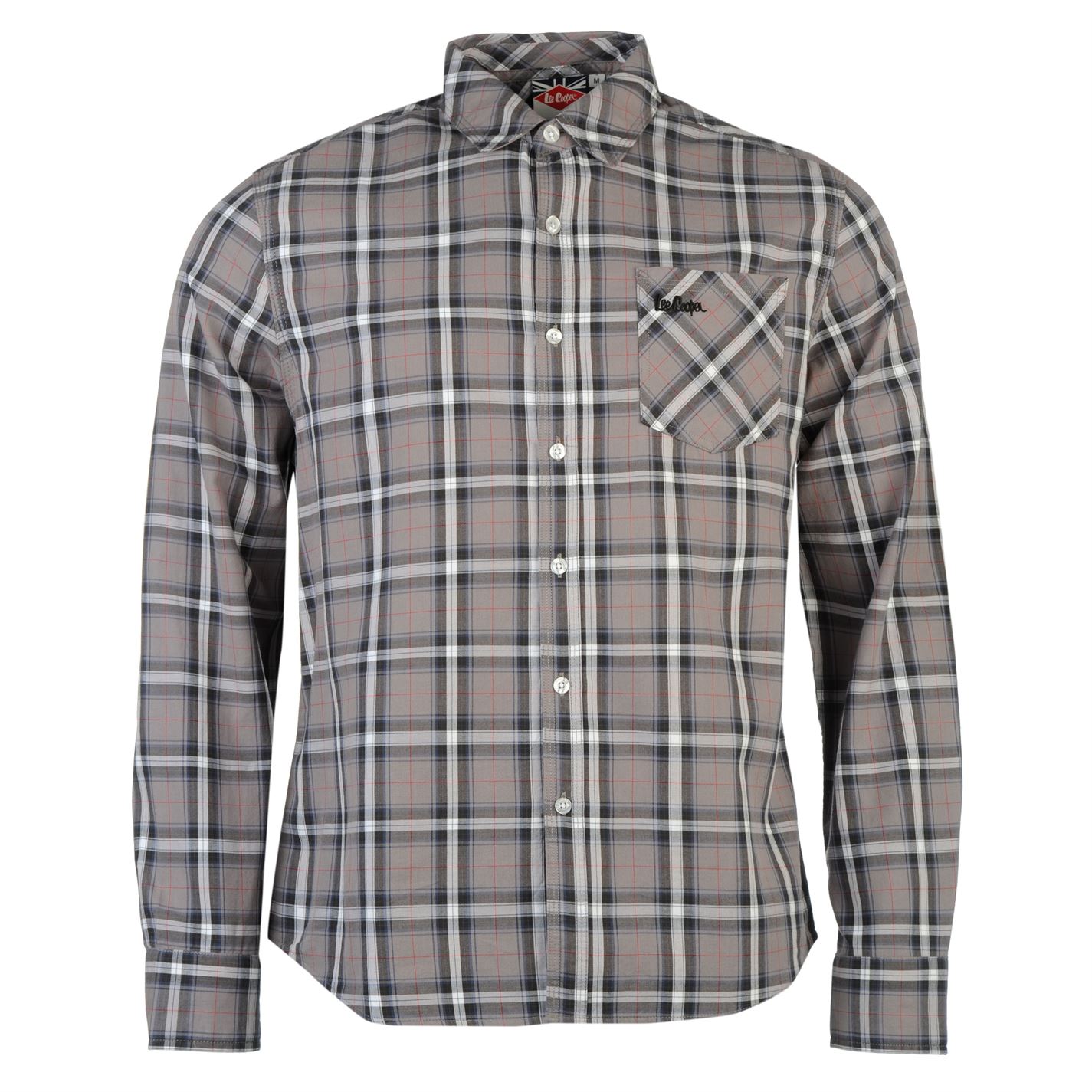 

Рубашка мужская Lee Cooper Hayes Long Sleeve Shirt Mens S Серый (559553-R)