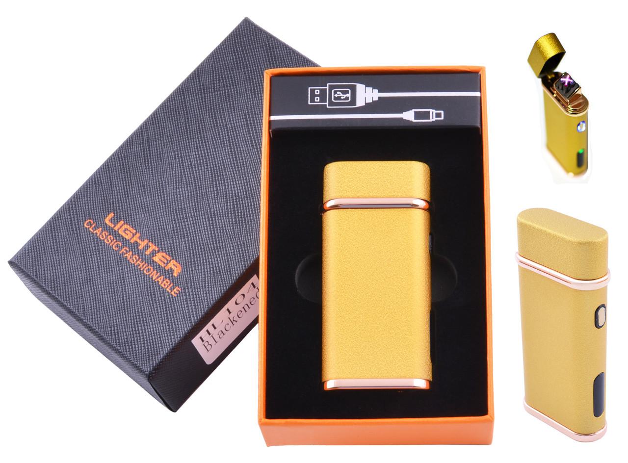 

Электроимпульсная зажигалка в подарочной коробке Lighter №HL-104 Gold Lighter