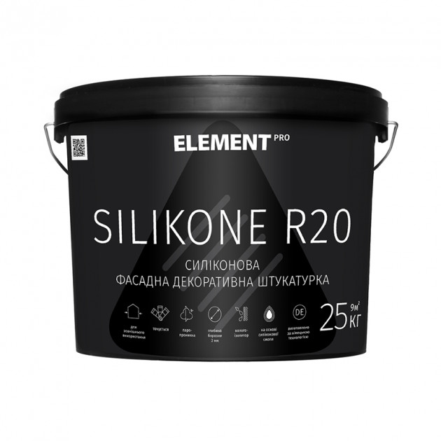 

Штукатурка (Короїд) ELEMENT PRO+FACADE SYSTEM SILIKONE R20 фасадна (25 кг)
