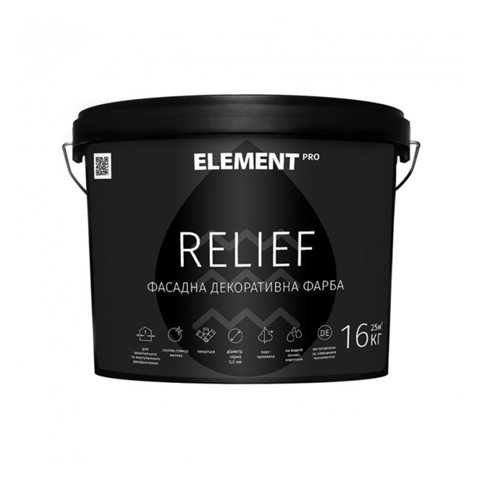 

Фарба фасадна декоративна ELEMENT PRO+FACADE SYSTEM RELIEF (16 кг)