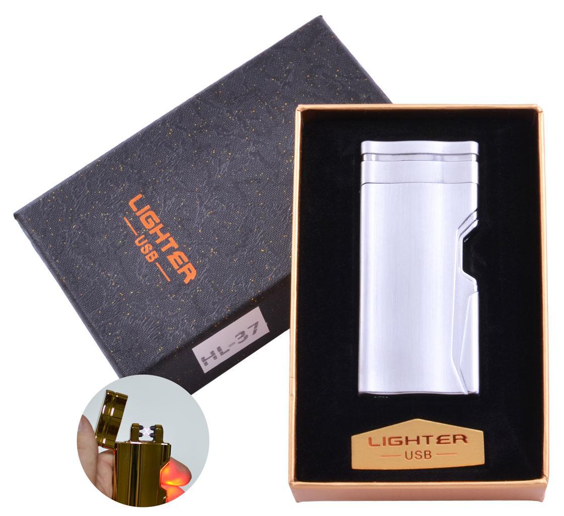 

Электроимпульсная зажигалка в подарочной упаковке Lighter (Двойная молния, USB) №HL-37 Silver Lighter
