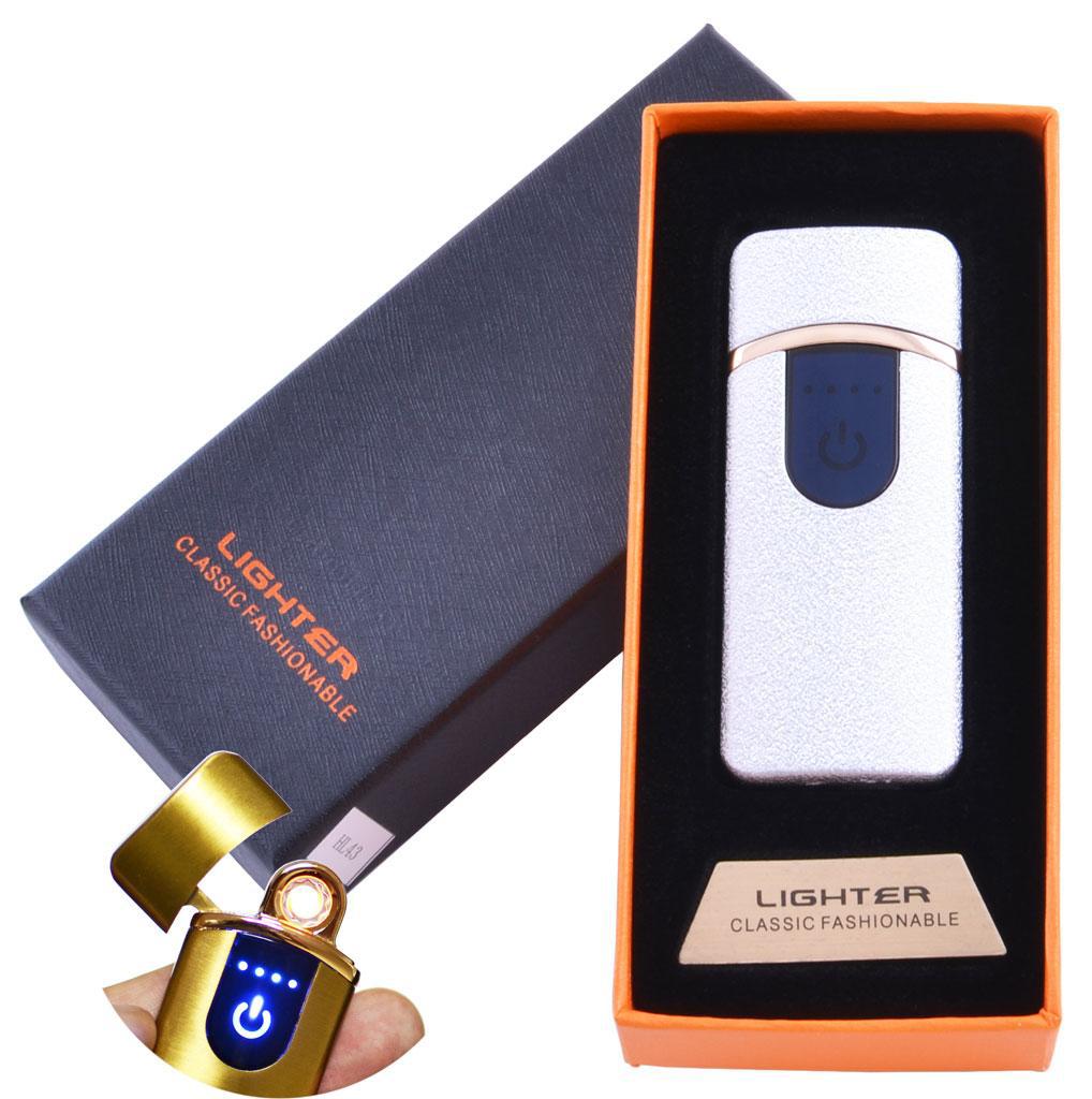 

USB зажигалка в подарочной упаковке Lighter (Спираль накаливания) №HL-43 White USB