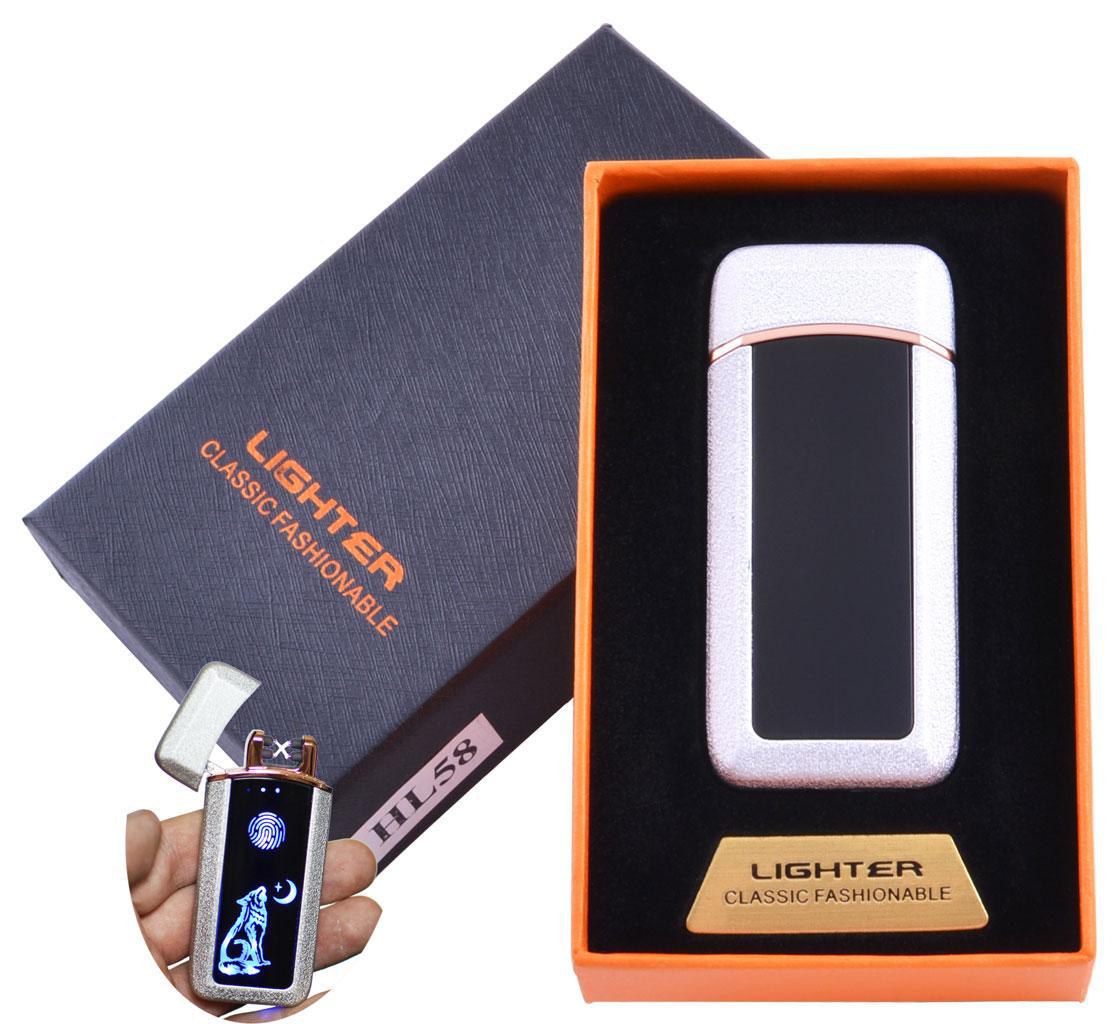 

Зажигалка в подарочной коробке Волк (Двойная молния) №HL-58 White Lighter