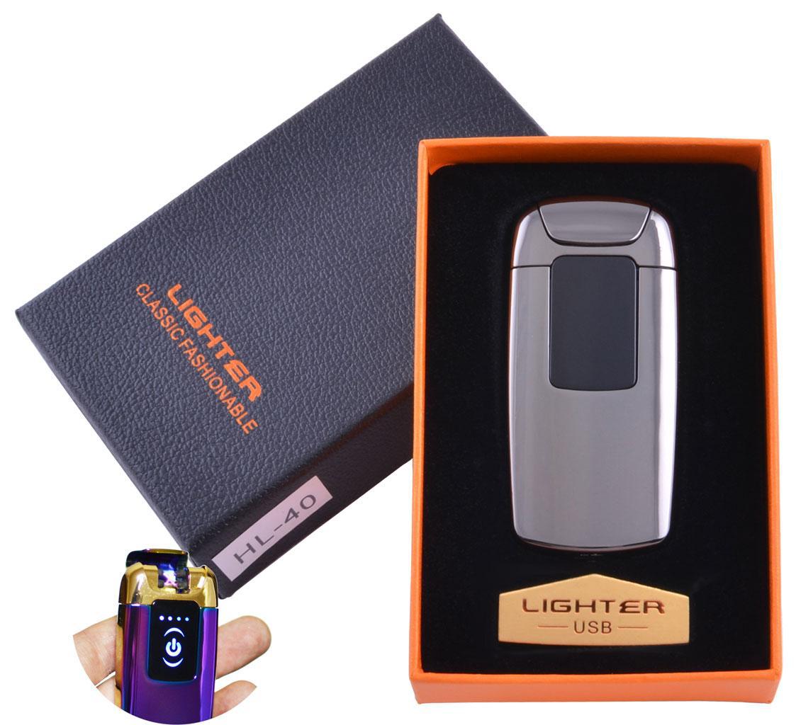

Электроимпульсная зажигалка в подарочной упаковке Lighter (Двойная молния, USB) №HL-40 Black Lighter