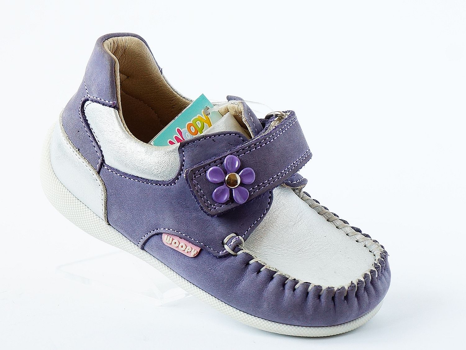 

Ортопедические мокасины Woopy Orthopedic purple-212 22 Серые с сиреневым