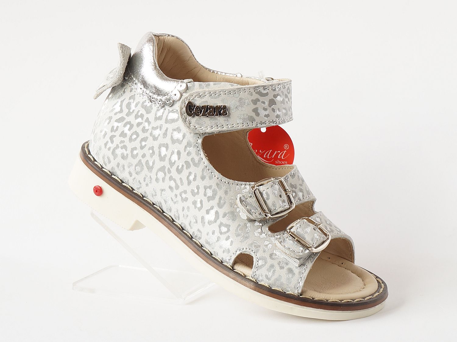 

Ортопедические босоножки Cezara Orthopedic A005LEOPARD 24 Серебристые