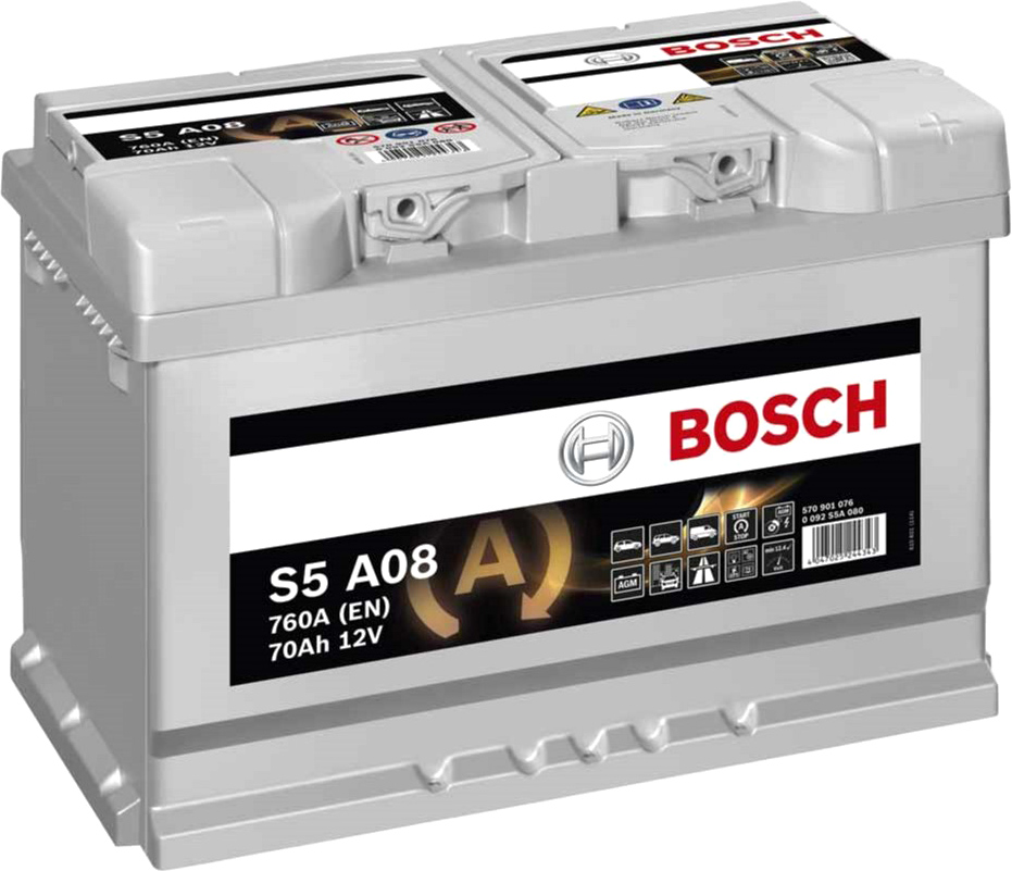 Акція на Автомобильный аккумулятор Bosch AGM 6СТ-70 (S5A080) 70 Ач (-/+) Euro 760 А (0 092 S5A 080) від Rozetka UA