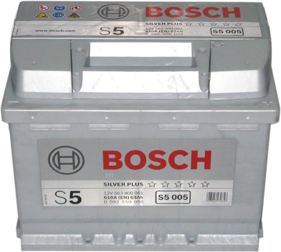 Автомобильный аккумулятор Bosch 6СТ-63 (S5005) 63 Ач (-/+) Euro