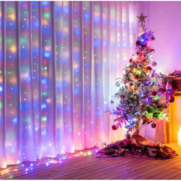

Гирлянда-Роса нить ,бахрома 3*0.6 м Синий 120 LED Внутренние DECOR LED