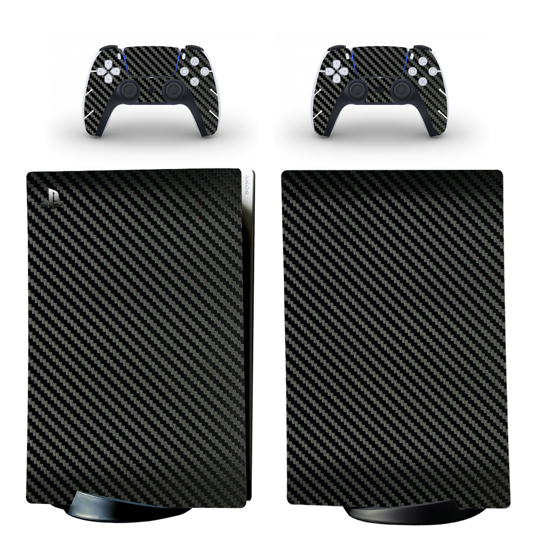 

Виниловые наклейки на PS5 Digital Edition и геймпад DualSense Black Carbon Sony PlayStation 5 игровая консоль Skin (PV5012)