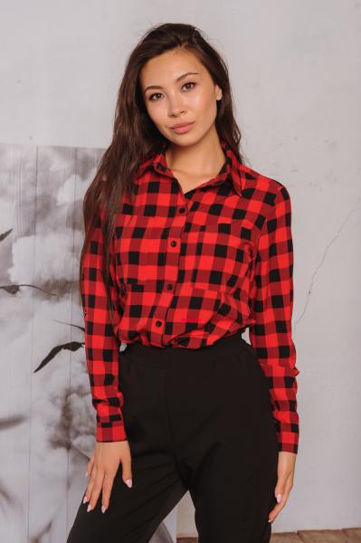 

Рубашка Marca Moderna Оскар  красно-черная шахматка, Рубашка Marca Moderna Оскар M красно-черная шахматка