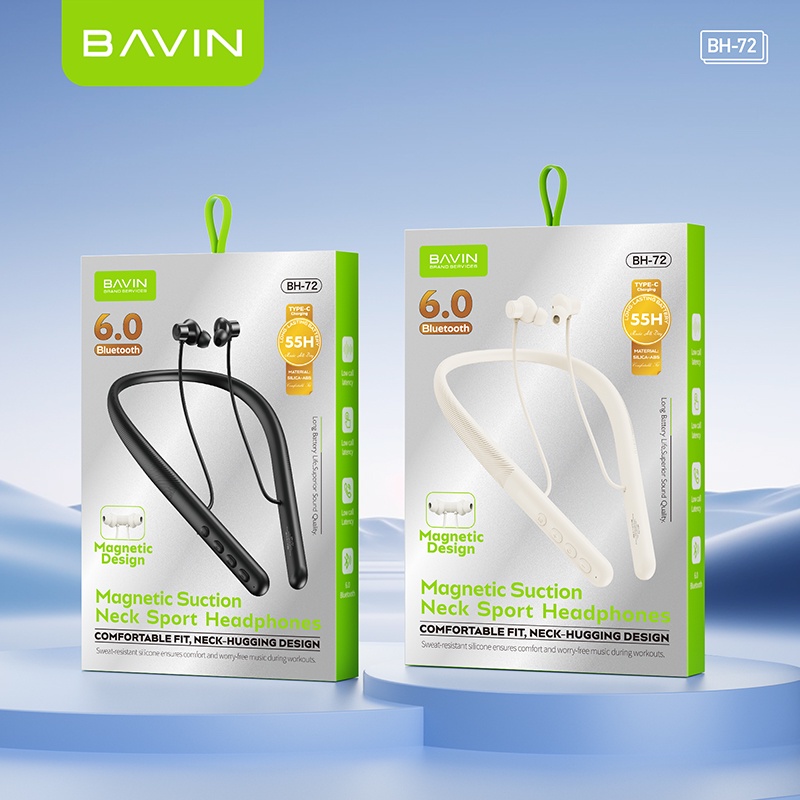 Навушники Bavin BH-72 Magnetic Sport HiFi Beige (BH-BH-72-BG) — фото 11