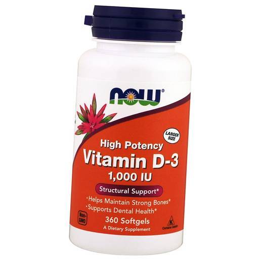 

Витамин Д3 высокоактивный, Vitamin D-3 1000, Now Foods 360гелкапс (36128047)