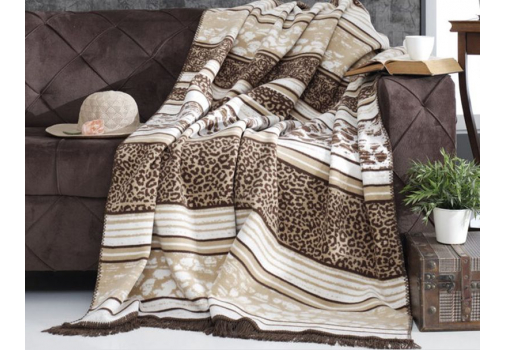

Плед Diva Leopard Brown 180x220 Разноцветный