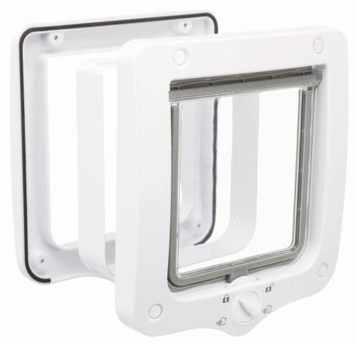 

Четырехсторонние двери с туннелем для кошек Trixie 4-Way пластиковые 20 × 22 cм белые
