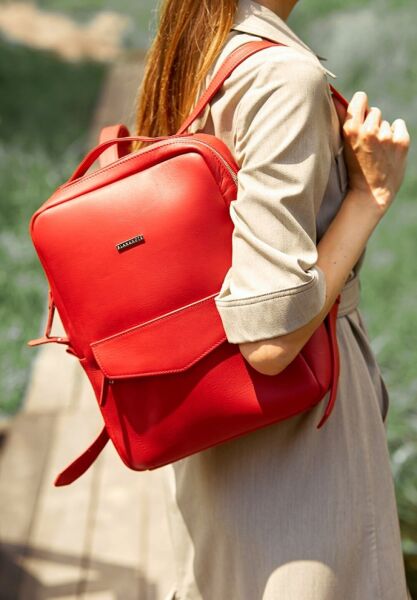 

Женский кожаный рюкзак BlankNote Cooper красный- BN-BAG-19-RED