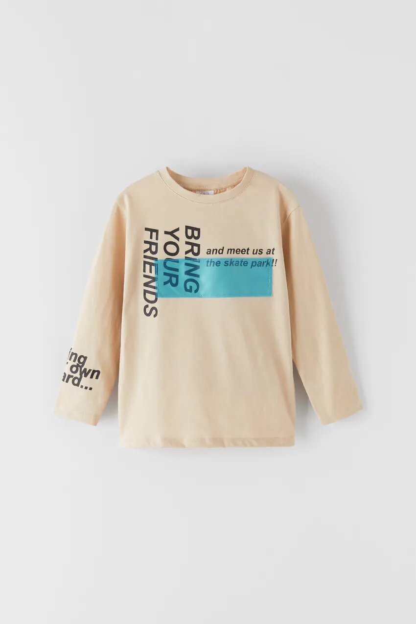 

Футболка з довгими рукавами Zara Р90015 134 см (9 років) Світло-бежевий (P-6910806230621)