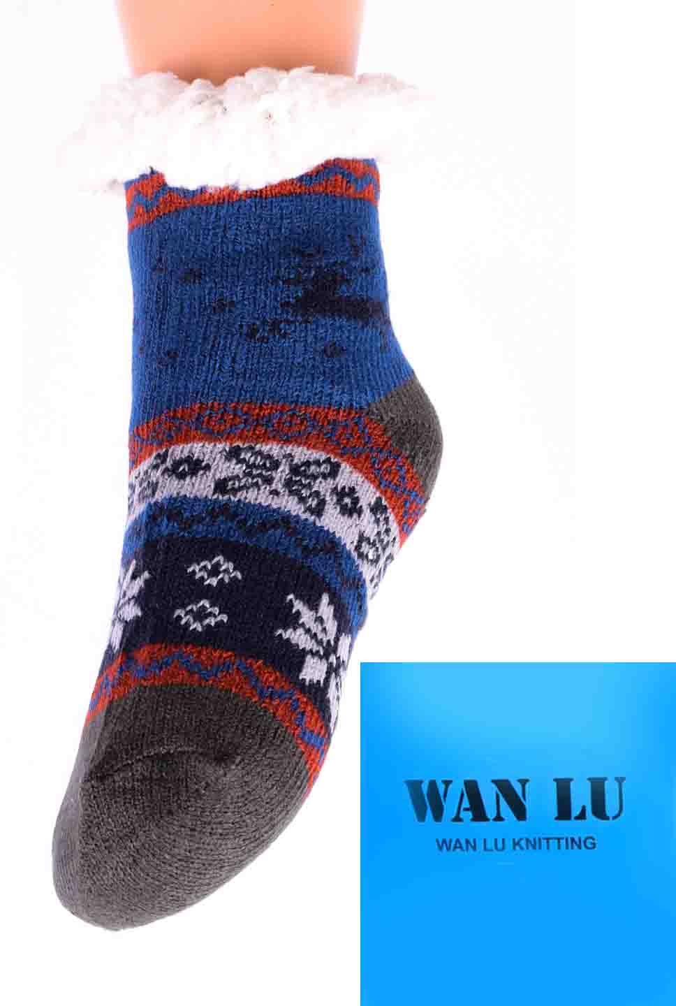 

Детские теплые домашние носки с тормозами WanLu HD2455-8-1. Размер 27-31