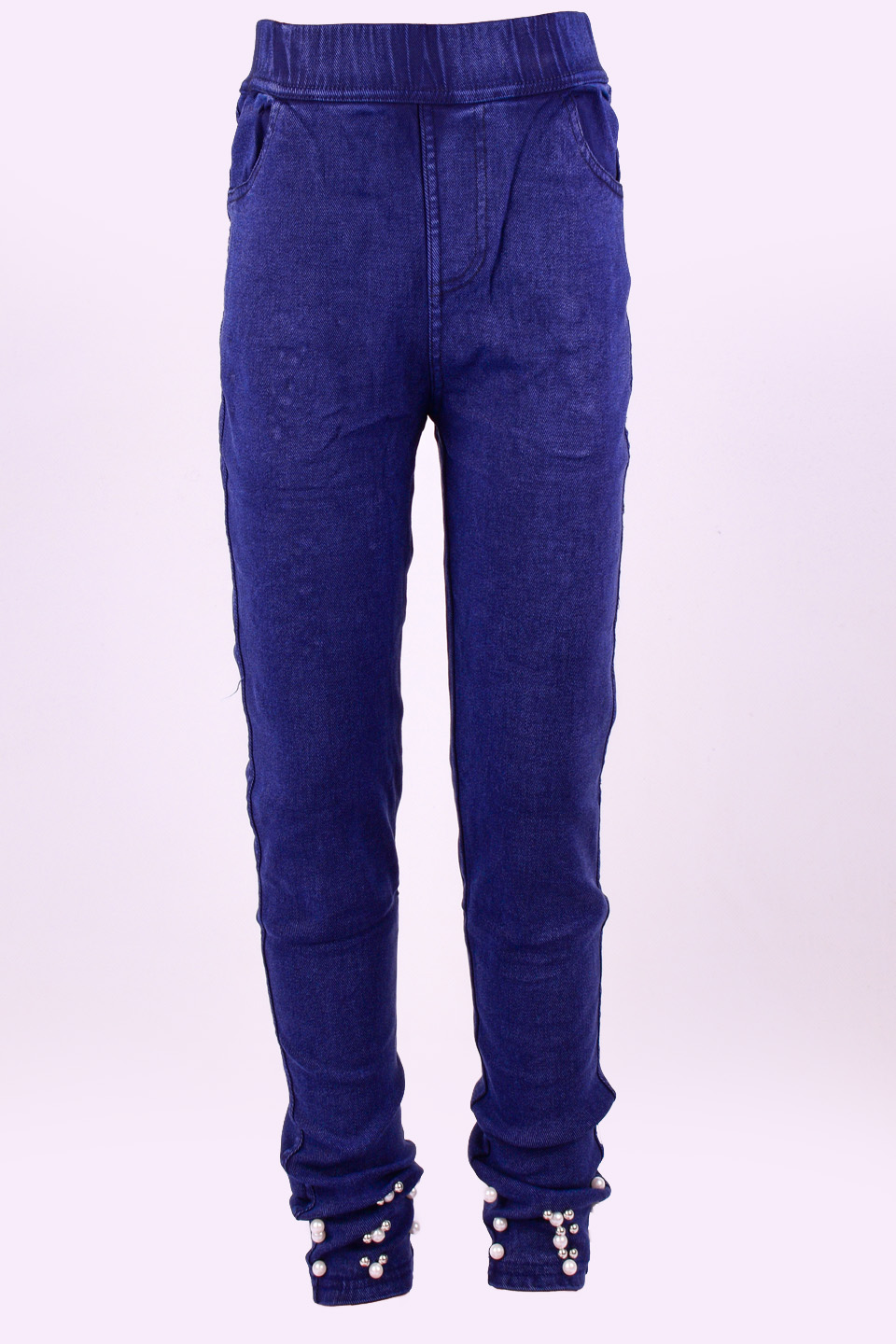 

Джинсы детские со стразами Золото A462-3-2. 80. Синий. Рост 128-134