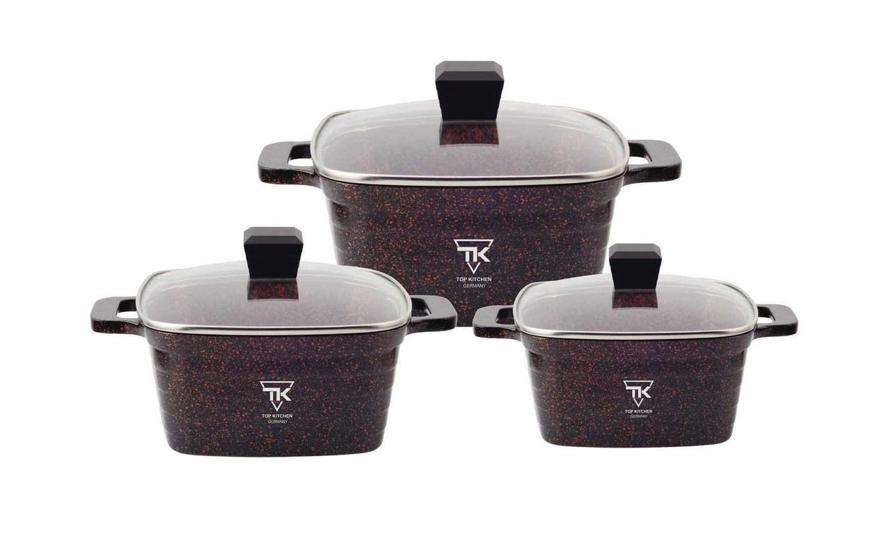 

Набор Кастрюль Top Kitchen TK00024 из 3 предметов чёрный с оранжевым