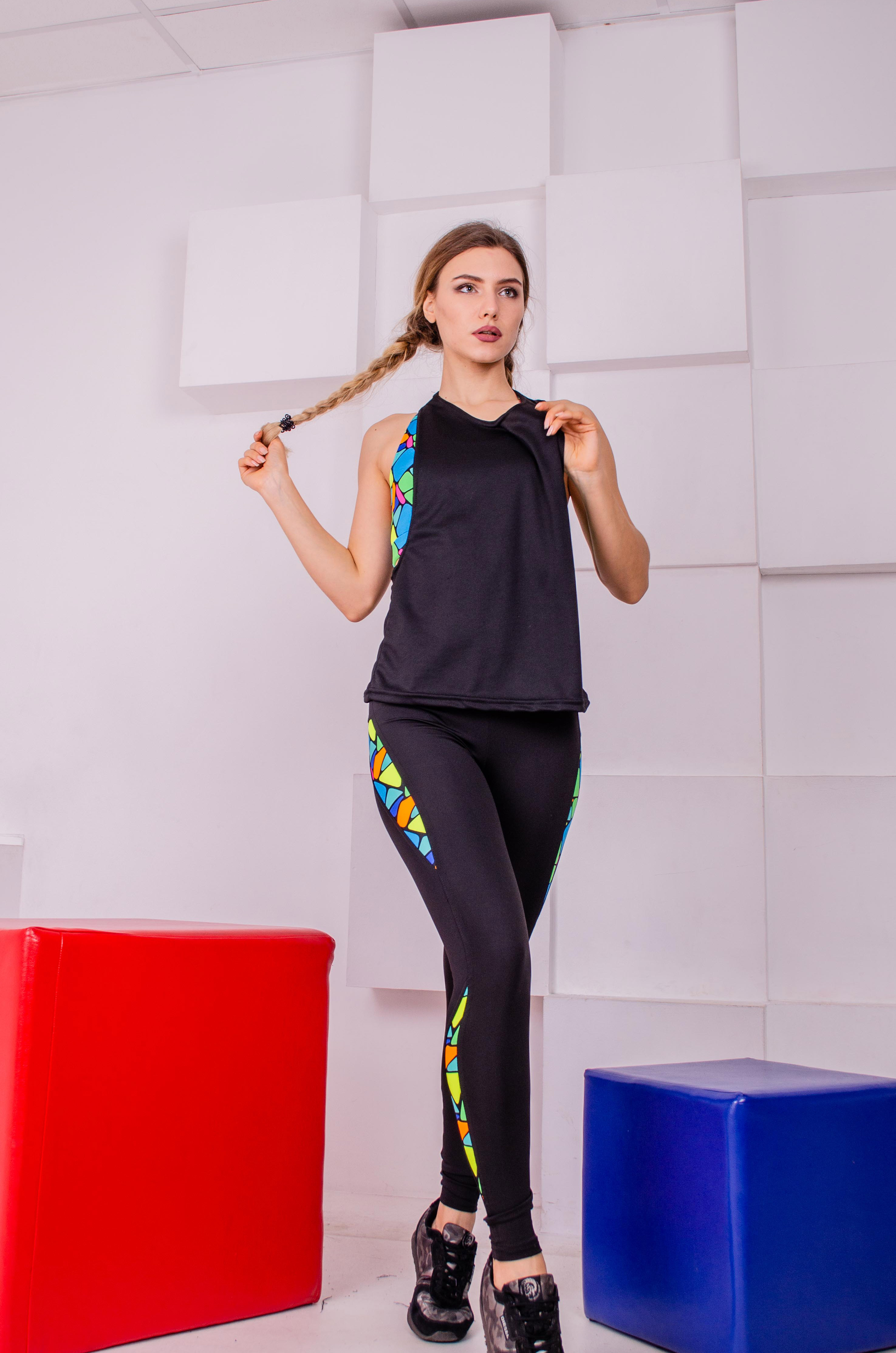 

Комплект для фитнеса (лосины, топ,майка) LoveFit c3tm395 M разноцветный