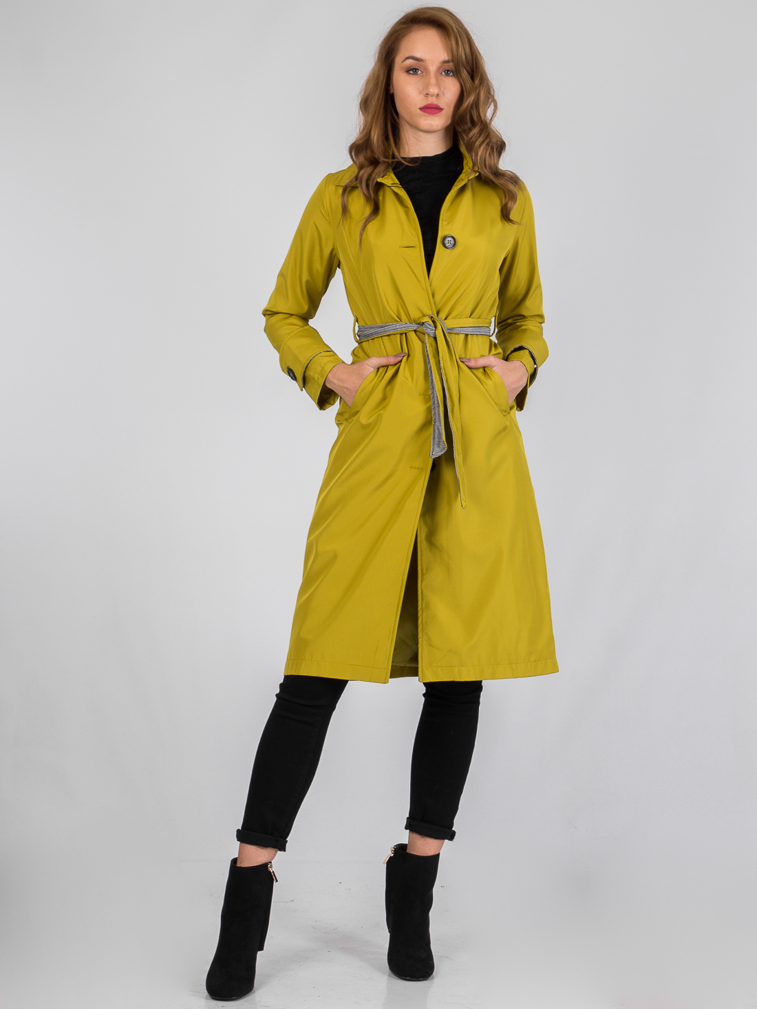 

Плащ BEBE PLUS 22398  Лимонный, Плащ BEBE PLUS 22398 S Лимонный