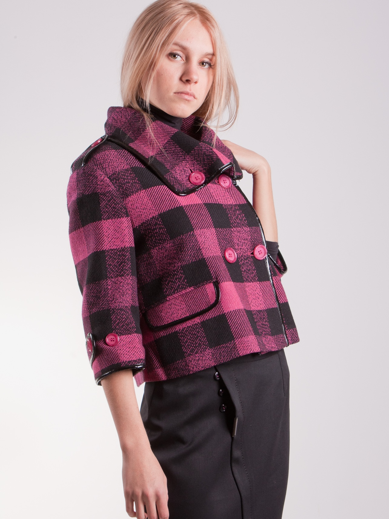 

Укороченное пальто Guarapo 64115231-FUXIA S (784S) Клетка