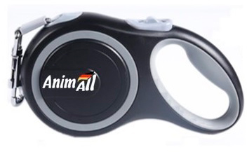 

Поводок-рулетка AnimAll М до 25 кг, 5 м Серо-черный