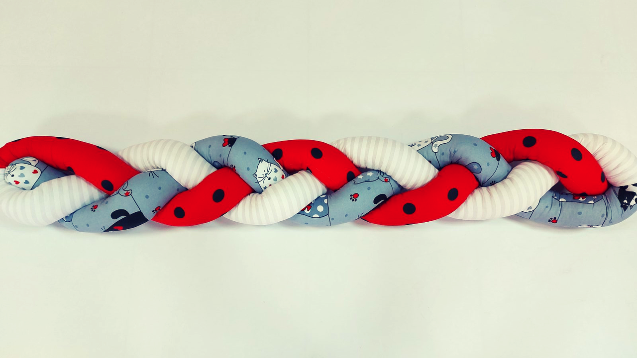 

Косичка-бортик в кроватку Lira Textile "Коты" на 4 стороны 360 см