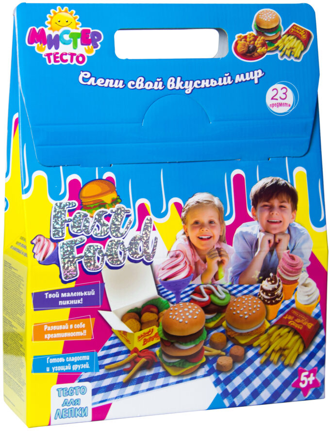 

Набор для творчества Strateg Мистер тесто - Fast food (71211) (4820175999727)