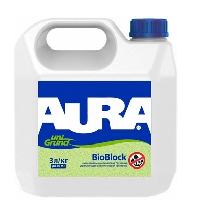 Грунтовка универсальная Aura Unigrund BioBlock 3 л - акриловая водно ...
