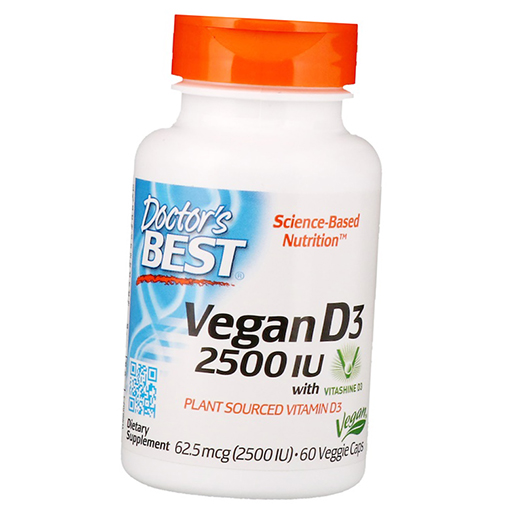 

Веганский Витамин Д, Vegan D3 2500, Doctor's Best 60вегкапс (36327057)