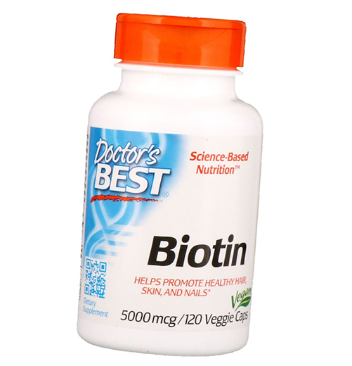 

Биотин, Biotin 5000, Doctor's Best 120вегкапс (36327054)