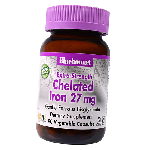 

Хелат Железа, Chelated Iron 27, Bluebonnet Nutrition 90вегкапс (36393055)