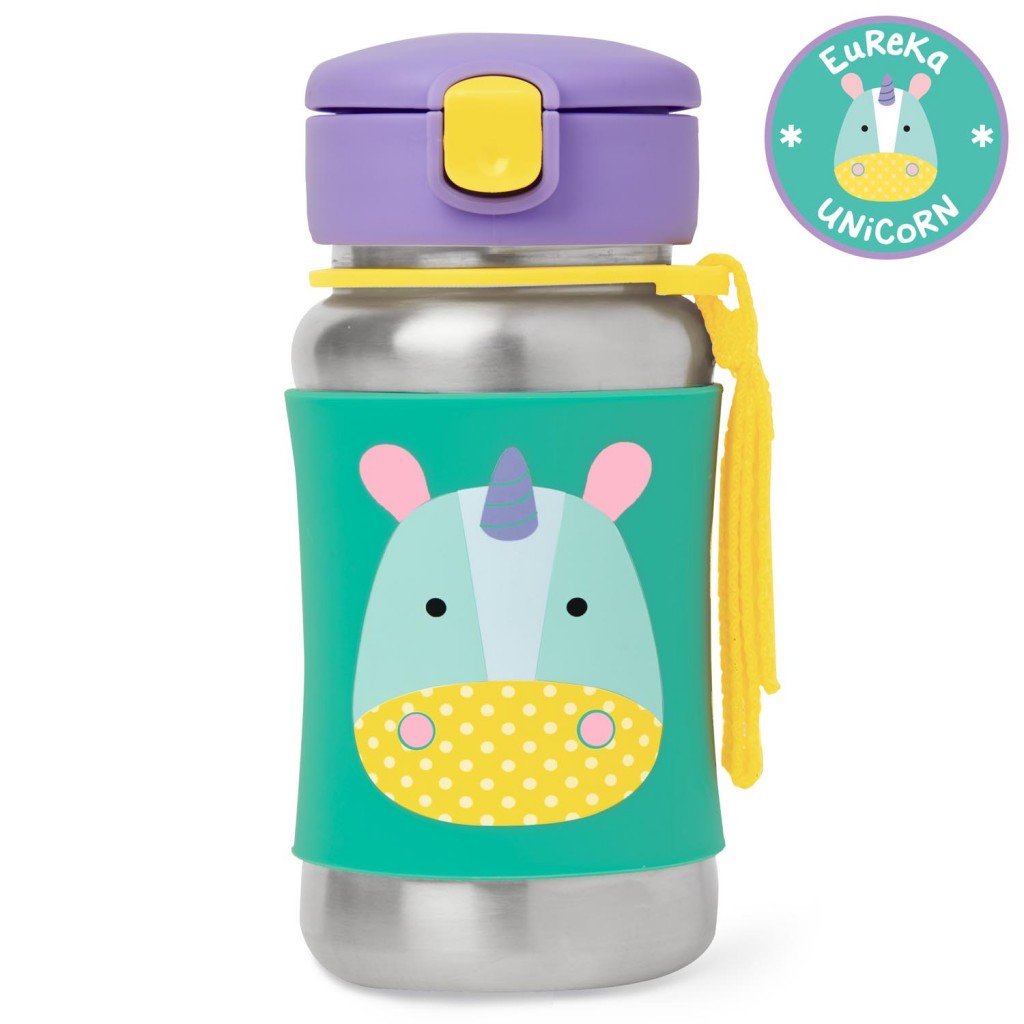 

Сталева пляшечка з трубочкою Skip Hop Zoo Єдиноріг