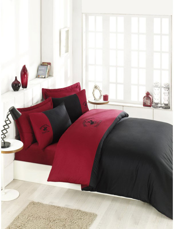 

Комплект постельного белья Beverly Hills Polo Club Сатин BHPC 106 Claret Red 200x220 (svt-2000022199032)