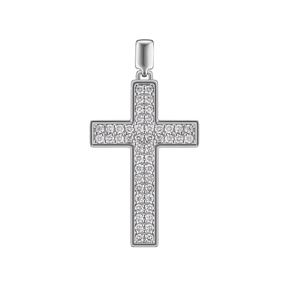 

Золотой Крестик с бриллиантами 0,67ct, 48шт. Congress Diamond (Cr06 1.45)