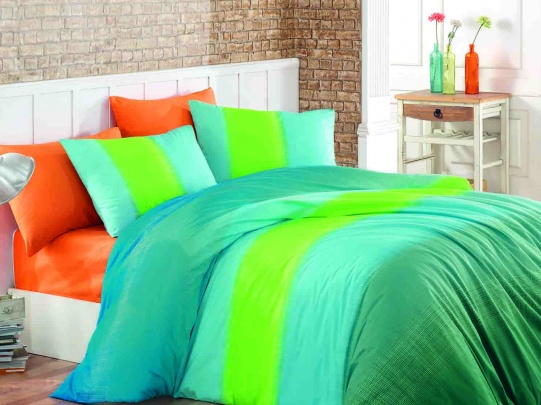 

Постельное белье Majoli Bahar teksil Colorful Blue 200х220
