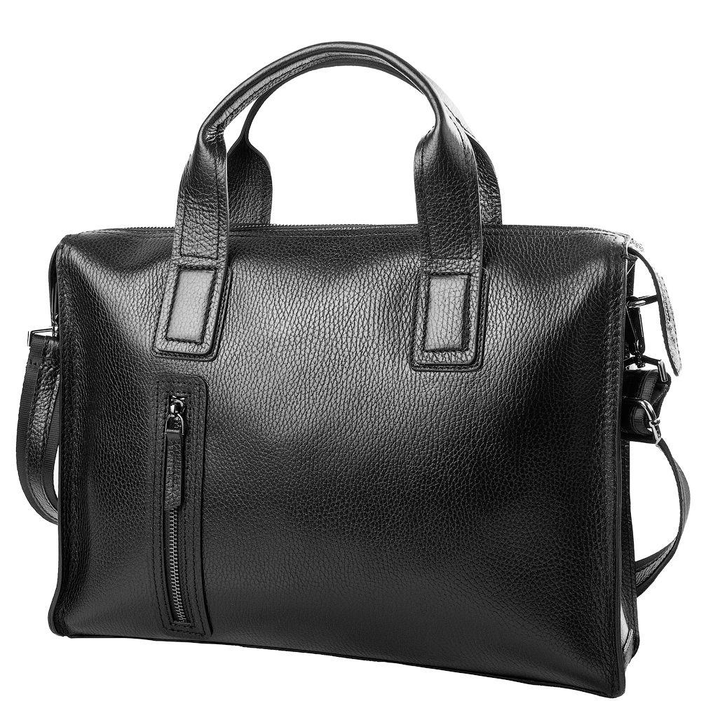 

Мужской кожаный портфель Desisan 36,5х29х7 см Черный